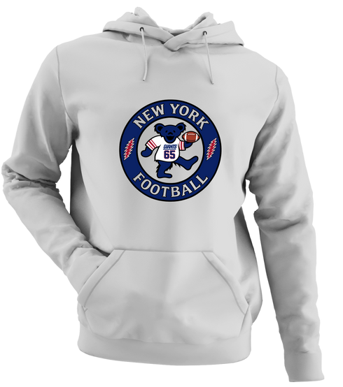 New York Football Dancing Bear - Premium Grateful Dead Hoodie - Sport Grey