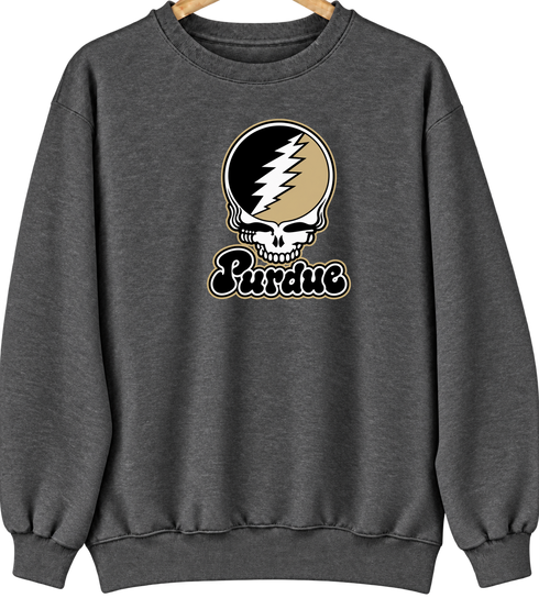 Purdue Stealie Premium Unisex Crewneck — Design: Purdue University — Dark Heather