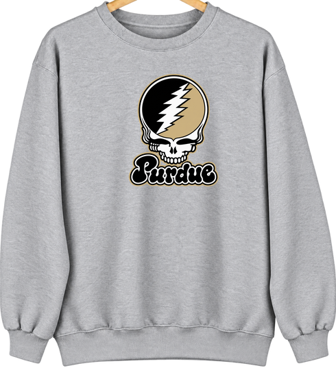 Purdue Stealie Premium Unisex Crewneck — Design: Purdue University — Sport Grey