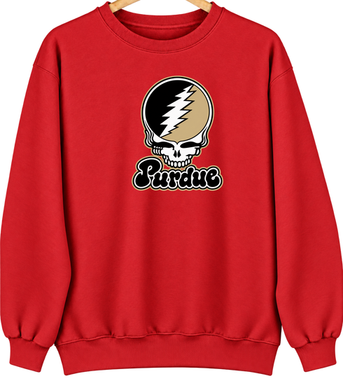 Purdue Stealie Premium Unisex Crewneck — Design: Purdue University — Red