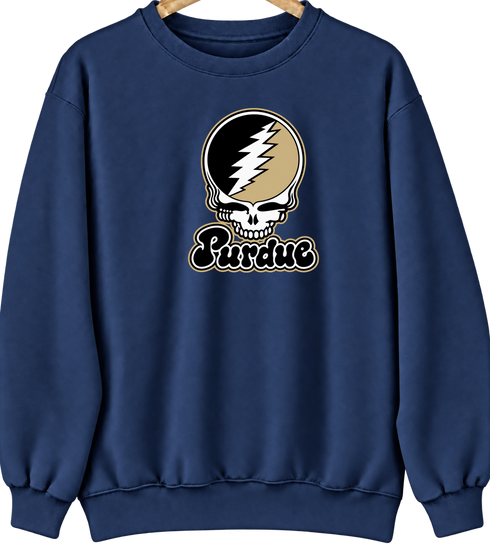 Purdue Stealie Premium Unisex Crewneck — Design: Purdue University — Navy
