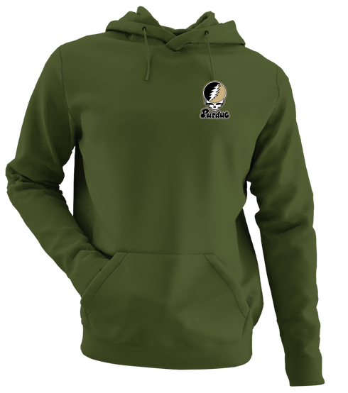 Purdue Stealie Premium Unisex Hoodie — Design: Purdue University — Military Green