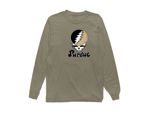 Purdue Stealie Premium Unisex Long-Sleeve — Design: Purdue University — Sandstone