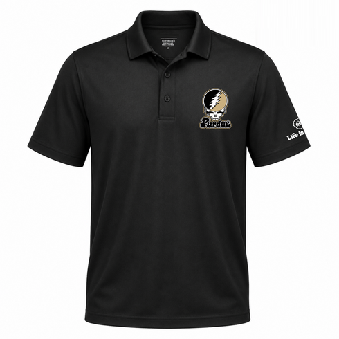 Purdue Stealie Premium Unisex Polo — Design: Purdue University — Black