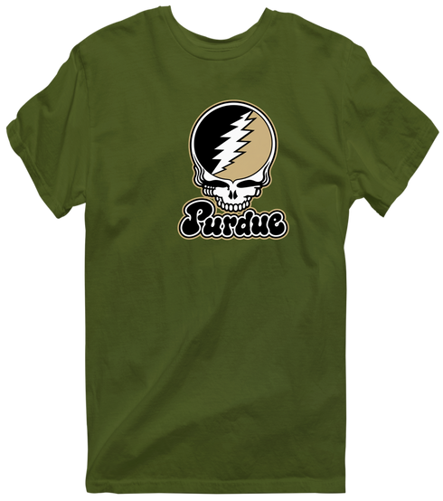 Purdue Stealie Premium Unisex T-Shirt — Design: Purdue University — Military Green