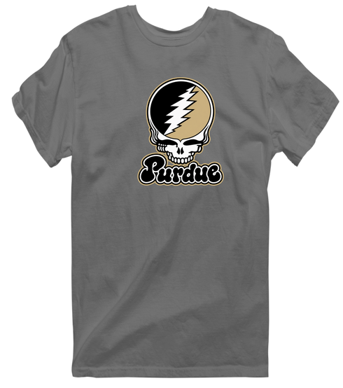 Purdue Stealie Premium Unisex T-Shirt — Design: Purdue University — Charcoal