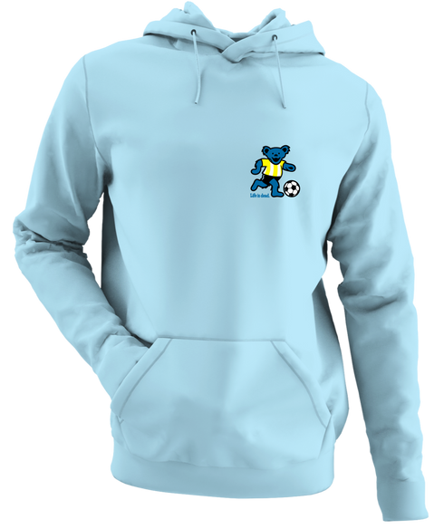 Futbol Bear - Life is dead.® - Premium Grateful Dead Left Chest Hoodie - Light Blue - 1