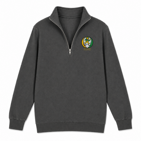 Notre Dame University Dancing Leprechaun - Premium Grateful Dead Quarter-Zip Pullover - Charcoal - 6