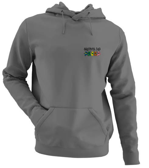 Grateful Dad - Premium Grateful Dead Left Chest Hoodie - Charcoal