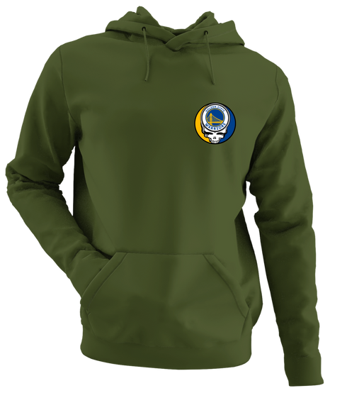 Golden State Warriors - Premium Grateful Dead Left Chest Hoodie - Military Green - 7