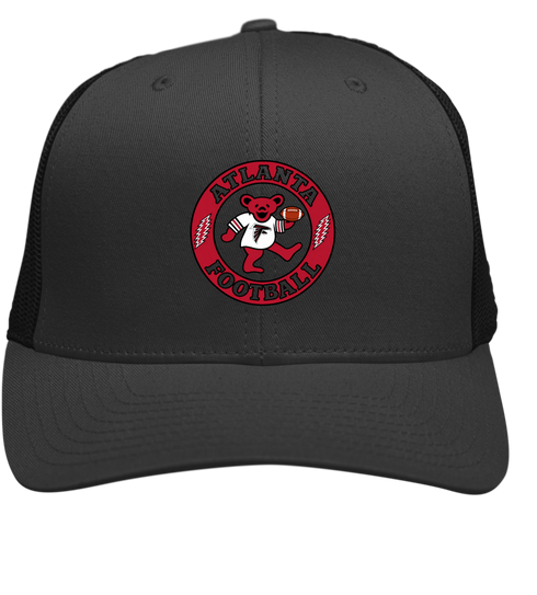 Atlanta Football Dancing Bear Stealie Grateful Dead Trucker Cap - Charcoal | Black