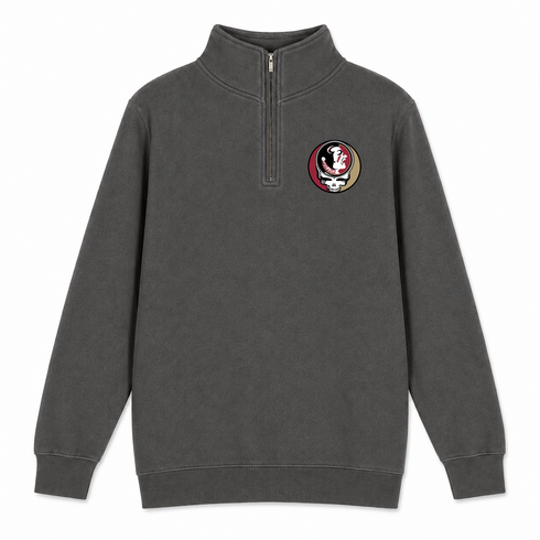 University of Florida State Seminole - Premium Grateful Dead Quarter-Zip Pullover - Charcoal - 6