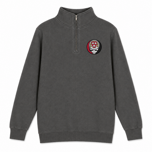 Harvard University - Premium Grateful Dead Quarter-Zip Pullover - Charcoal - 5