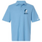 Queens Stealie Premium Unisex Polo — Design: Queens College — Blue