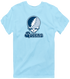 Queens Stealie Premium Unisex T-Shirt — Design: Queens College — Light Blue