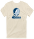 Queens Stealie Premium Unisex T-Shirt — Design: Queens College — Sand