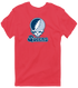 Queens Stealie Premium Unisex T-Shirt — Design: Queens College — Heather Red
