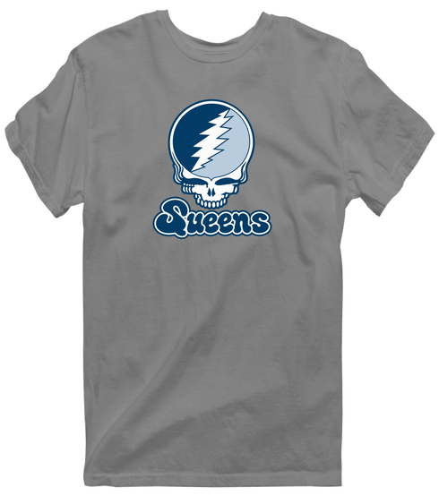 Queens Stealie Premium Unisex T-Shirt — Design: Queens College — Dark Heather