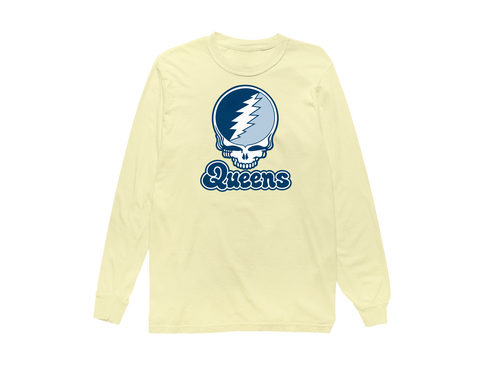 Queens Stealie Premium Unisex Long-Sleeve — Design: Queens College — Butter