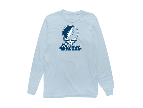 Queens Stealie Premium Unisex Long-Sleeve — Design: Queens College — Chambray