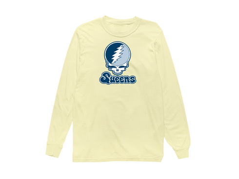 Queens Stealie Premium Unisex Long-Sleeve — Design: Queens College — Butter