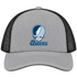 Queens Stealie Premium Unisex Trucker Cap — Design: Queens College — Heather Grey/Black
