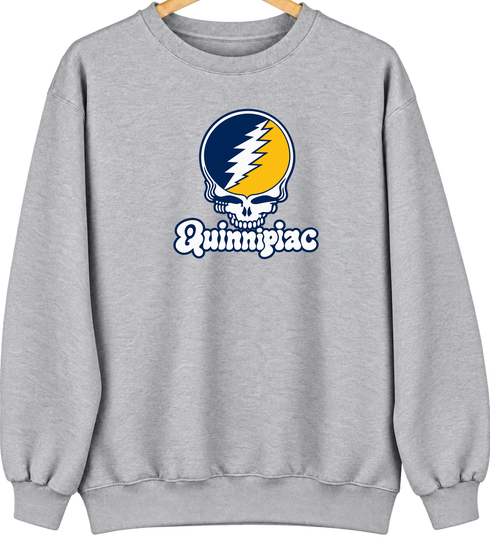 Quinnipiac Stealie Premium Unisex Crewneck — Design: Quinnipiac University — Sport Grey