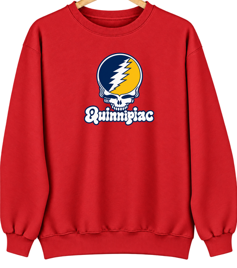 Quinnipiac Stealie Premium Unisex Crewneck — Design: Quinnipiac University — Red