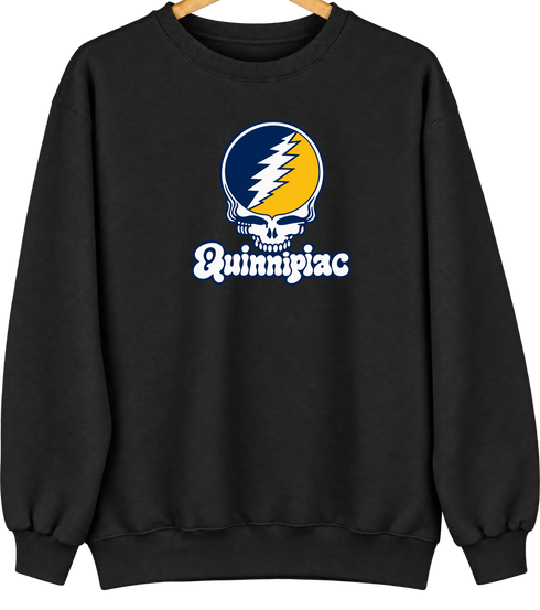 Quinnipiac Stealie Premium Unisex Crewneck — Design: Quinnipiac University — Black