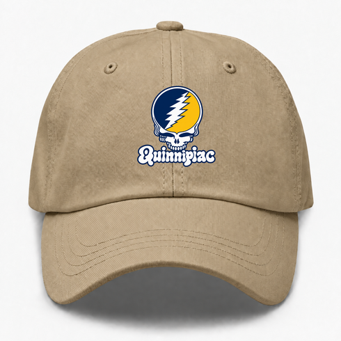 Quinnipiac Stealie Premium Unisex Dad Hat — Design: Quinnipiac University — Khaki