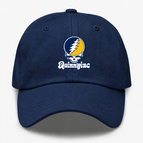 Quinnipiac Stealie Premium Unisex Dad Hat — Design: Quinnipiac University — Navy
