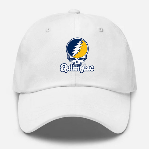 Quinnipiac Stealie Premium Unisex Dad Hat — Design: Quinnipiac University — White