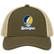 Quinnipiac Stealie Premium Unisex Trucker Cap — Design: Quinnipiac University — Moss/Khaki