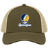 Quinnipiac Stealie Premium Unisex Trucker Cap — Design: Quinnipiac University — Moss/Khaki