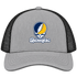 Quinnipiac Stealie Premium Unisex Trucker Cap — Design: Quinnipiac University — Heather Grey/Black
