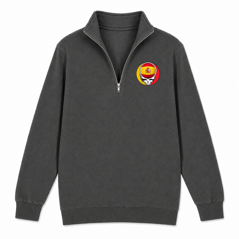 Spain FIFA World Cup - Premium Grateful Dead Quarter-Zip Pullover - Charcoal - 6