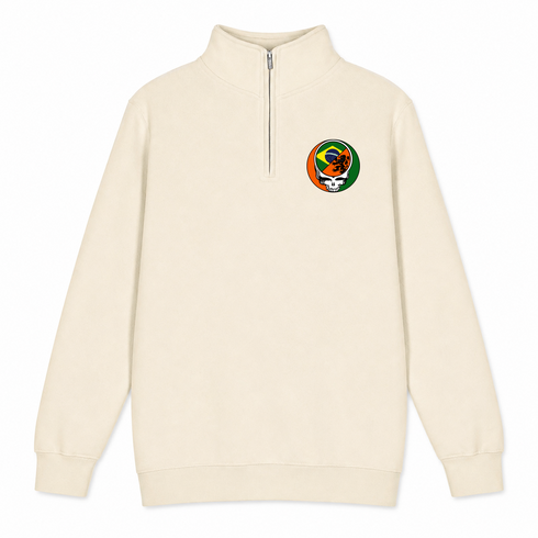 Brazil x Dutch World Cup - Premium Grateful Dead Quarter-Zip Pullover - Sand - 2