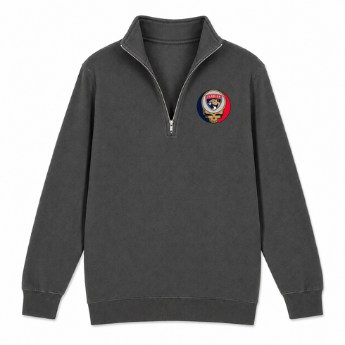 Florida Panthers - Premium Grateful Dead Quarter-Zip Pullover - Charcoal - 6