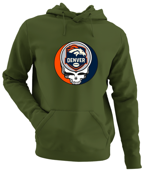Denver Football - Premium Grateful Dead Hoodie - Military Green - 7