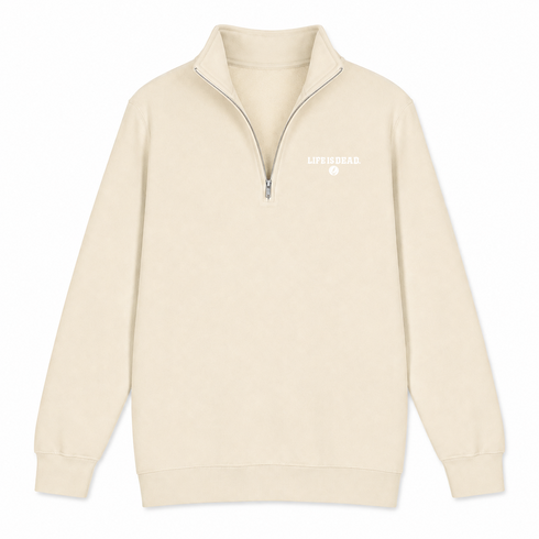 Life is dead.® - Premium Grateful Dead Quarter-Zip Pullover - Sand - 2