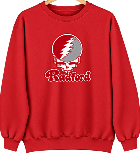 Radford Stealie Premium Unisex Crewneck — Design: Radford University — Red