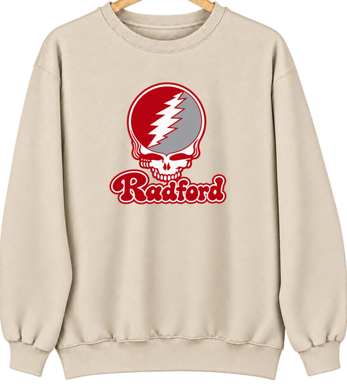 Radford Stealie Premium Unisex Crewneck — Design: Radford University — Sand