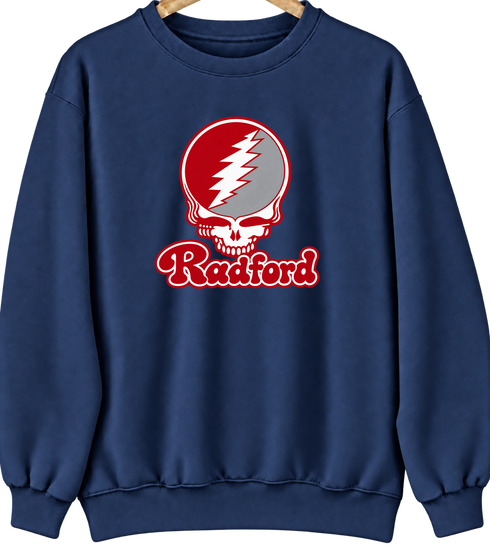 Radford Stealie Premium Unisex Crewneck — Design: Radford University — Navy