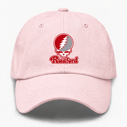 Radford Stealie Premium Unisex Dad Hat — Design: Radford University — Pink
