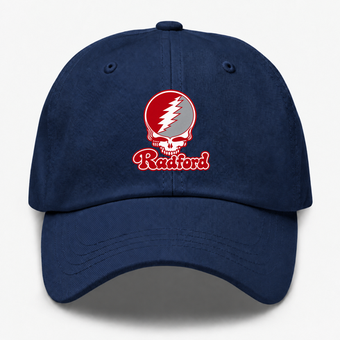 Radford Stealie Premium Unisex Dad Hat — Design: Radford University — Navy