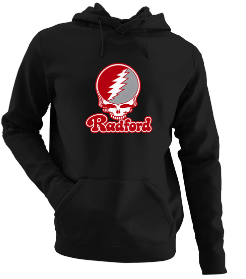 Radford Stealie Premium Unisex Hoodie — Design: Radford University — Black