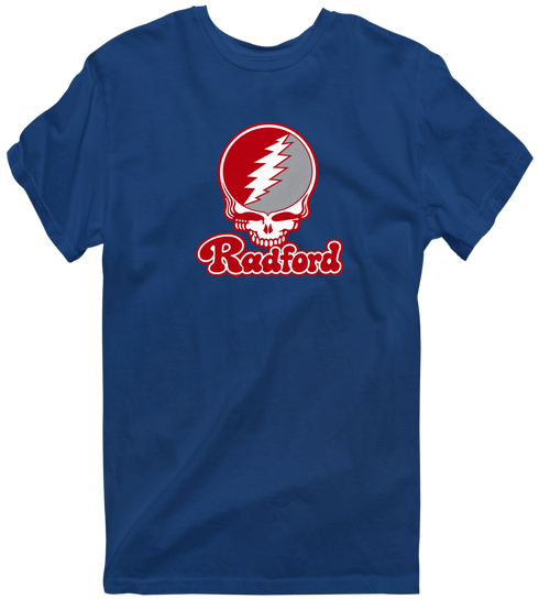 Radford Stealie Premium Unisex T-Shirt — Design: Radford University — Navy