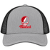 Radford Stealie Premium Unisex Trucker Cap — Design: Radford University — Heather Grey/Black