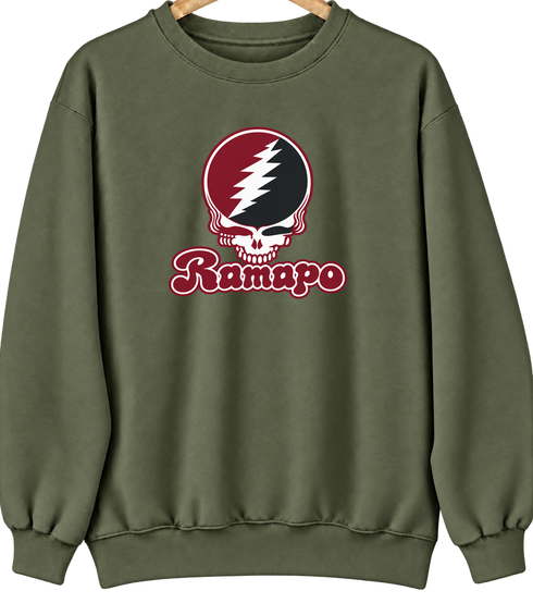 Ramapo Stealie Premium Unisex Crewneck — Design: Ramapo College of New Jersey — Military Green