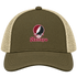 Ramapo Stealie Premium Unisex Trucker Cap — Design: Ramapo College of New Jersey — Moss/Khaki